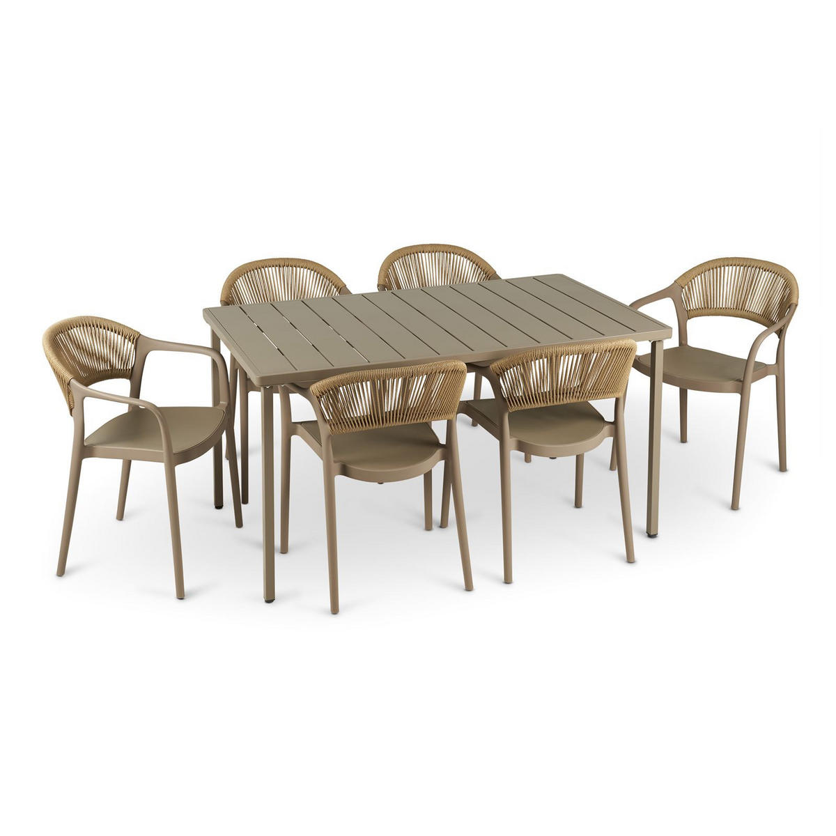 GARTENMÖBEL SET NARCISO - Champagner, Metall - IDIMEX