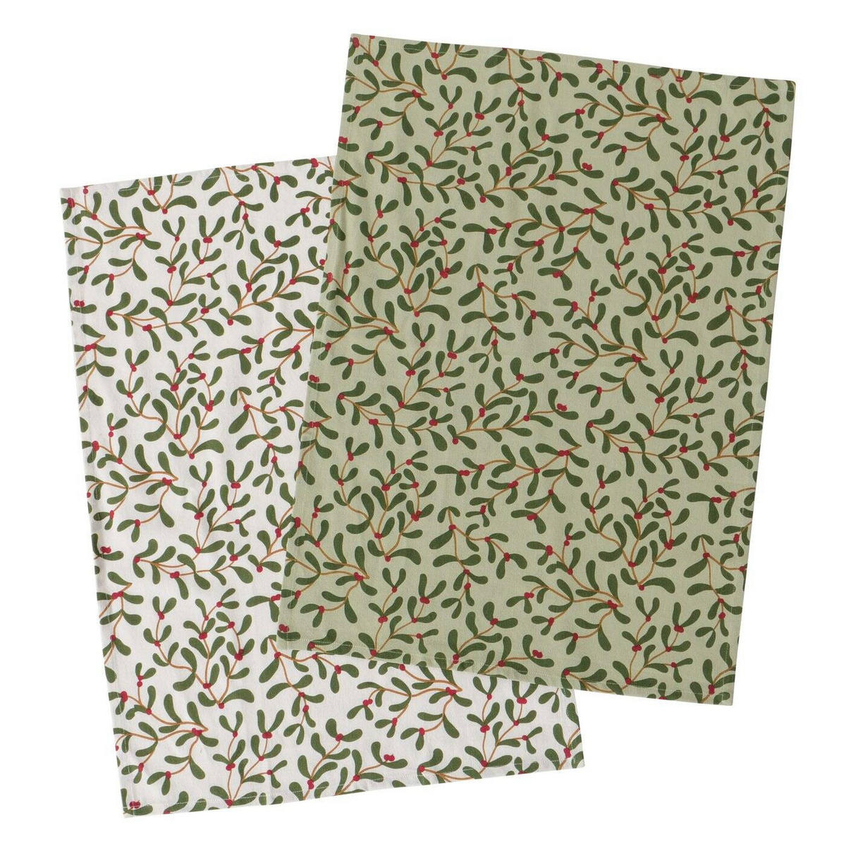 KÜCHENTÜCHER Mistletoe 50/70 cm, 2er-Set - Multicolor, Naturmaterialien (50/70cm) - Boltze Home