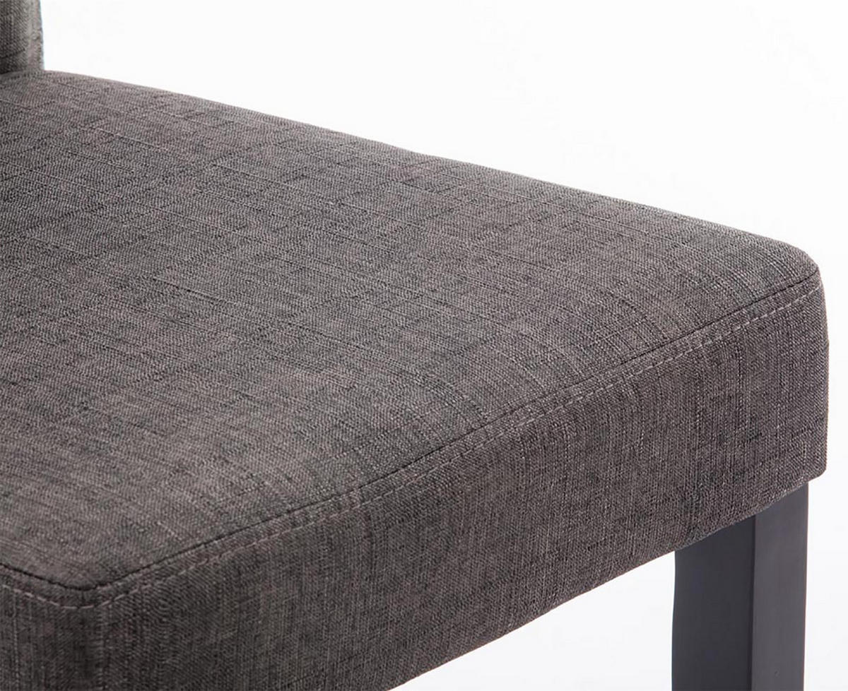 ESSZIMMERSTUHL Ines, 2er Set Stoff, Gestell Holz Schwarz Dunkelgrau - Dunkelgrau/Schwarz, Holz/Textil (41/91/47cm) - TPFLiving