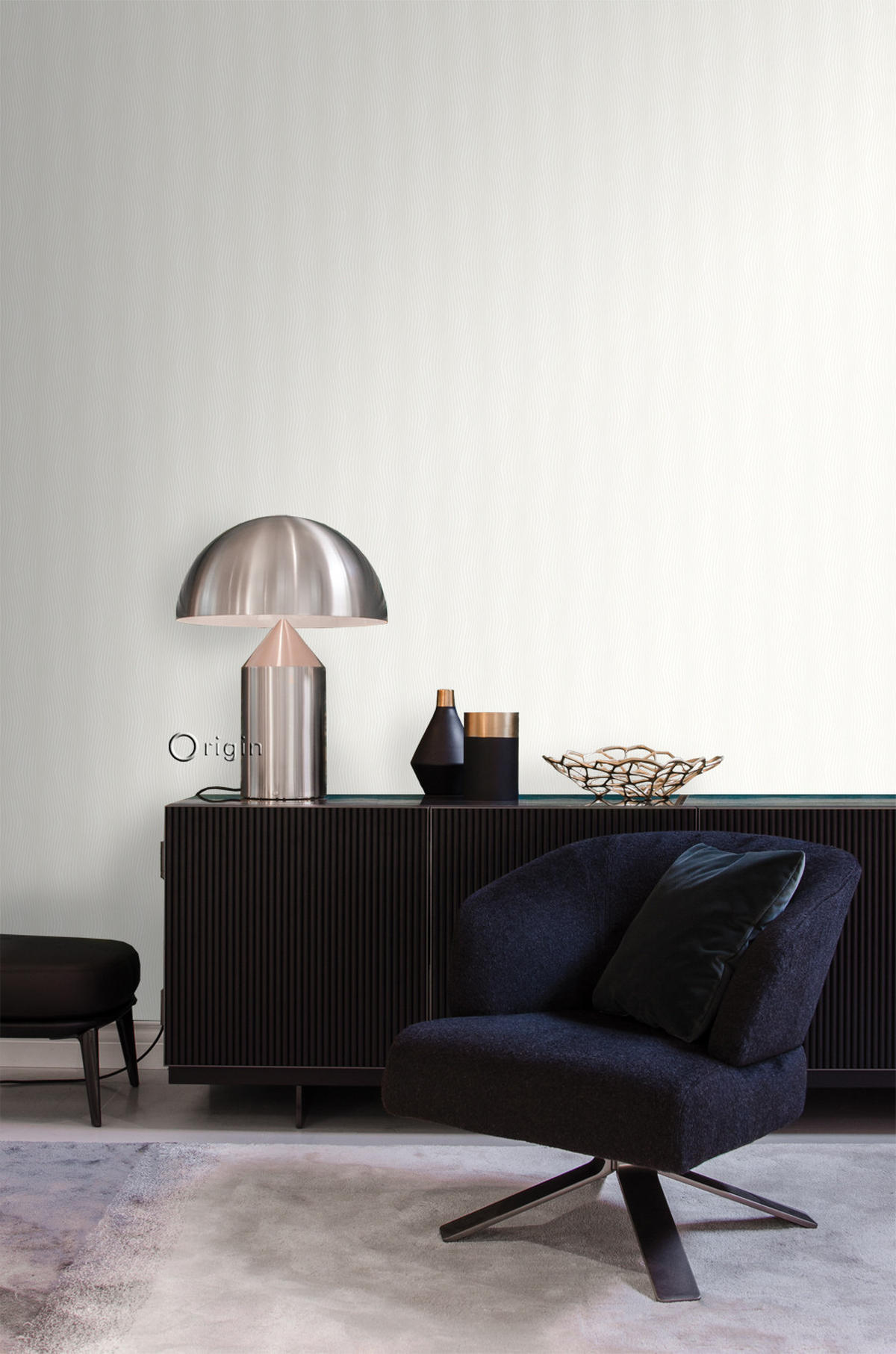 TAPETE grafisches Muster 53 cm x 10.05 m - Weiß, Papier (53/1000cm) - Origin Wallcoverings