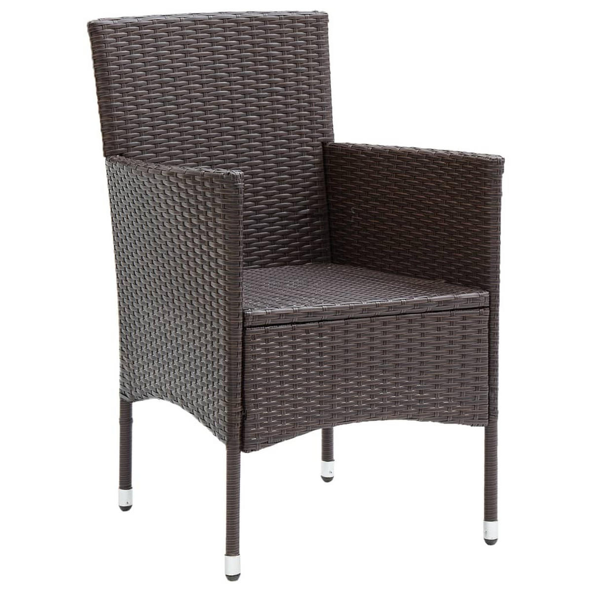 GARTEN-ESSSTÜHLE 4 Stk. Poly Rattan Braun - Braun, Textil (53/84/58cm) - furnicato