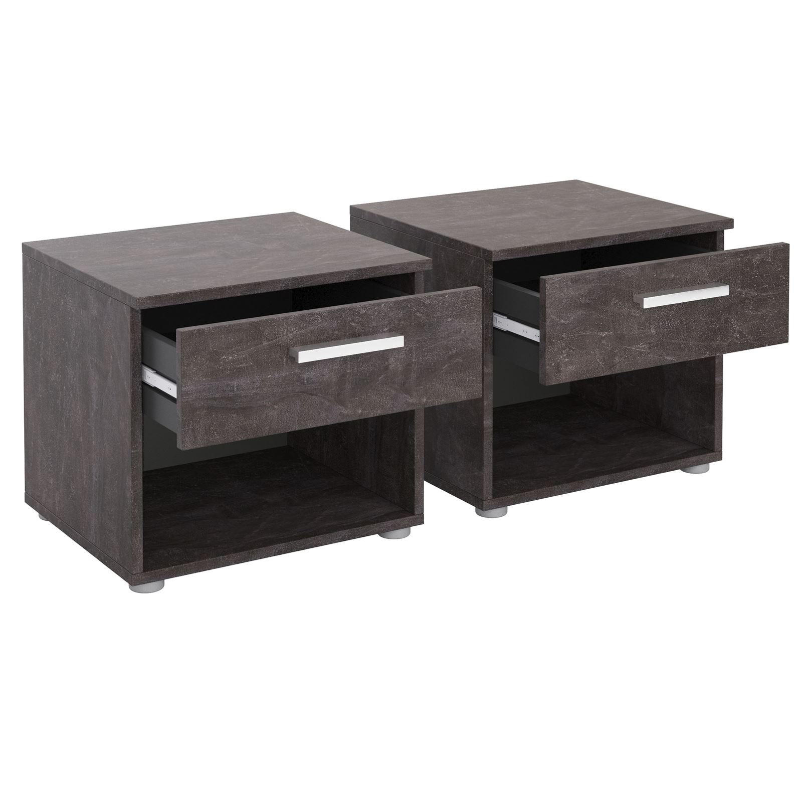 NACHTTISCH MARY 2ER-SET - Dunkelgrau, Holzwerkstoff (42/38/30cm) - CARO-Möbel