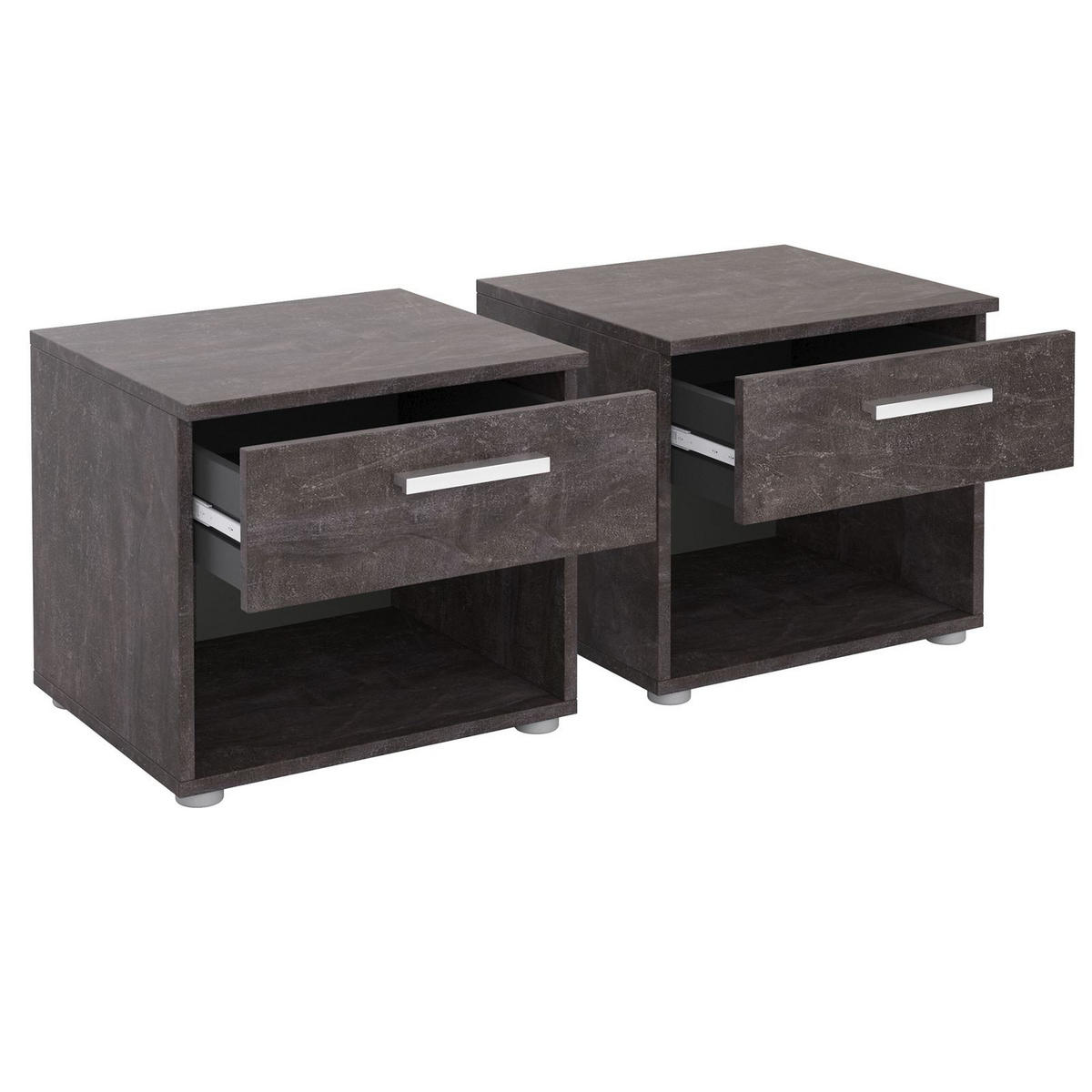 NACHTTISCH MARY 2ER-SET - Dunkelgrau, Holzwerkstoff (42/38/30cm) - CARO-Möbel