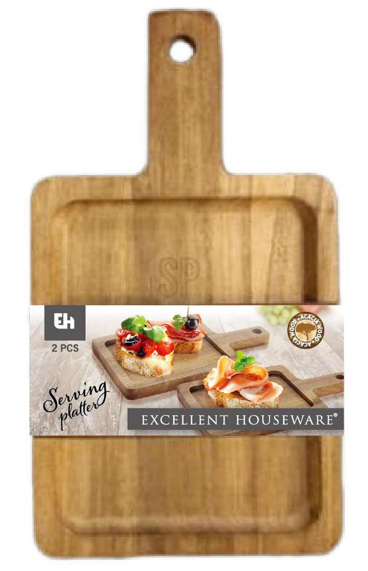 SERVIERBRETT aus Akazienholz Braun 23/13/1,5 cm - Braun, Holz (13/1.5/23cm) - Excellent Houseware
