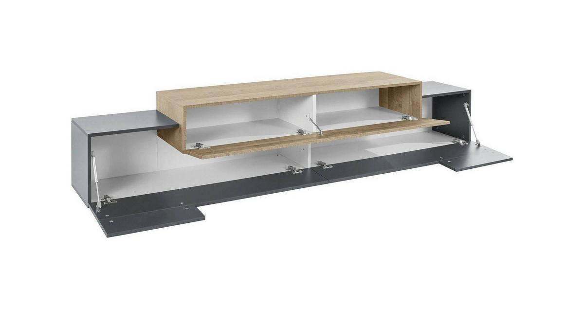 FERNSEHSCHRANK Anthrazit, Ahorn 45/240/52 cm - Schwarz, Holzwerkstoff (240/52/45cm) - DMORA