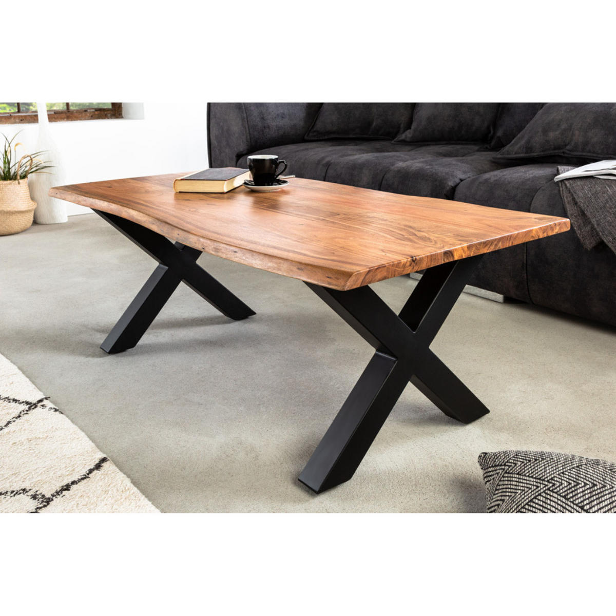 COUCHTISCH MAMMUT Akazie Honey Finish 120 cm - Braun, Holz (60/120/45cm) - riess-ambiente