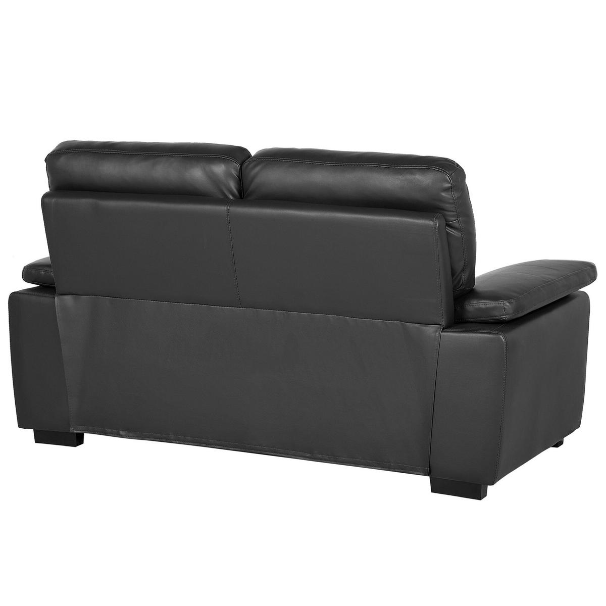 2-SITZER-SOFA Kunstleder Schwarz Vogar - Schwarz, Kunststoff/Textil (156/90/74cm) - Beliani