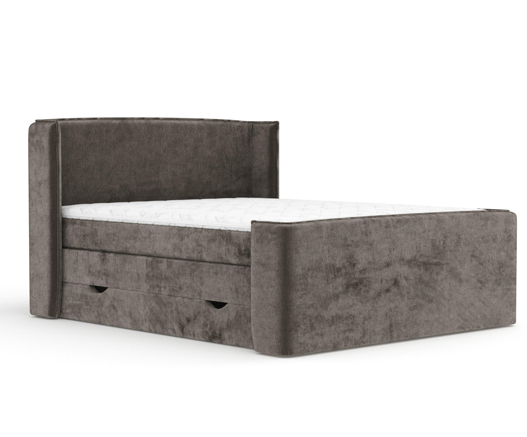 BOXSPRINGBETT Freeland Dunkebraun 180/200 cm mit Matratze und Topper - Dunkelbraun/Schwarz, Holz/Holzwerkstoff (180/200cm) - Maison de Reve