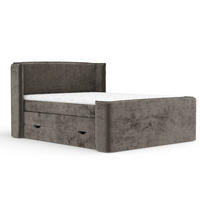 BOXSPRINGBETT Freeland Dunkebraun 180/200 cm mit Matratze und Topper - Dunkelbraun/Schwarz, Holz/Holzwerkstoff (180/200cm) - Maison de Reve