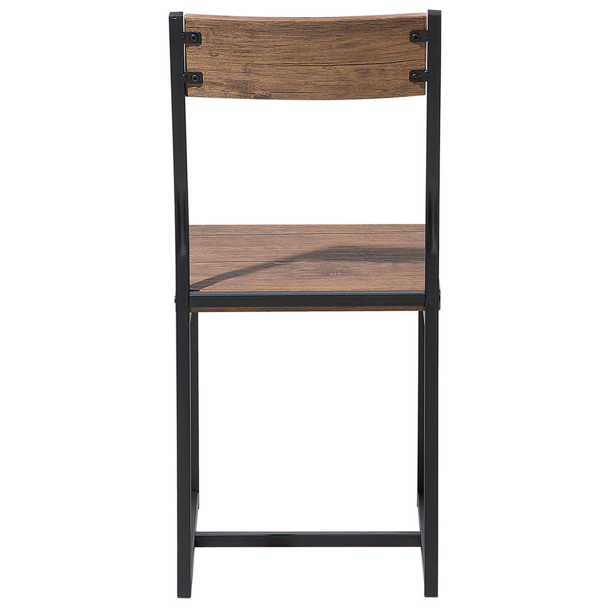 SET MASĂ CU SCAUNE maro închis oțel cu 6 locuri 150 cm Laredo - negru, compozit lemnos (150/75/90cm) - Beliani