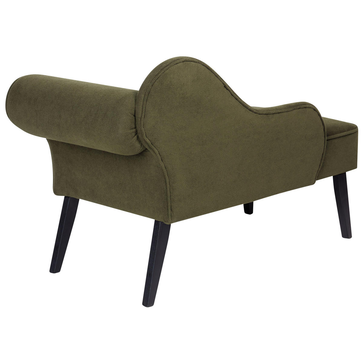 CHAISELONGUE olivgrün rechtsseitig Biarritz - Schwarz/Grün, Textil (118/77/60cm) - Beliani