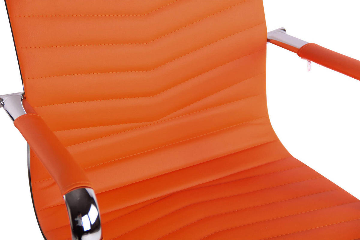 BÜROSTUHL Battle, Kunstleder Orange - Orange, Textil/Metall (57/120/65cm) - TPFLiving