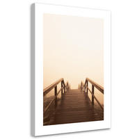 WANDBILD abstieg zum strand - Beige, Textil (40/60cm) - Feeby