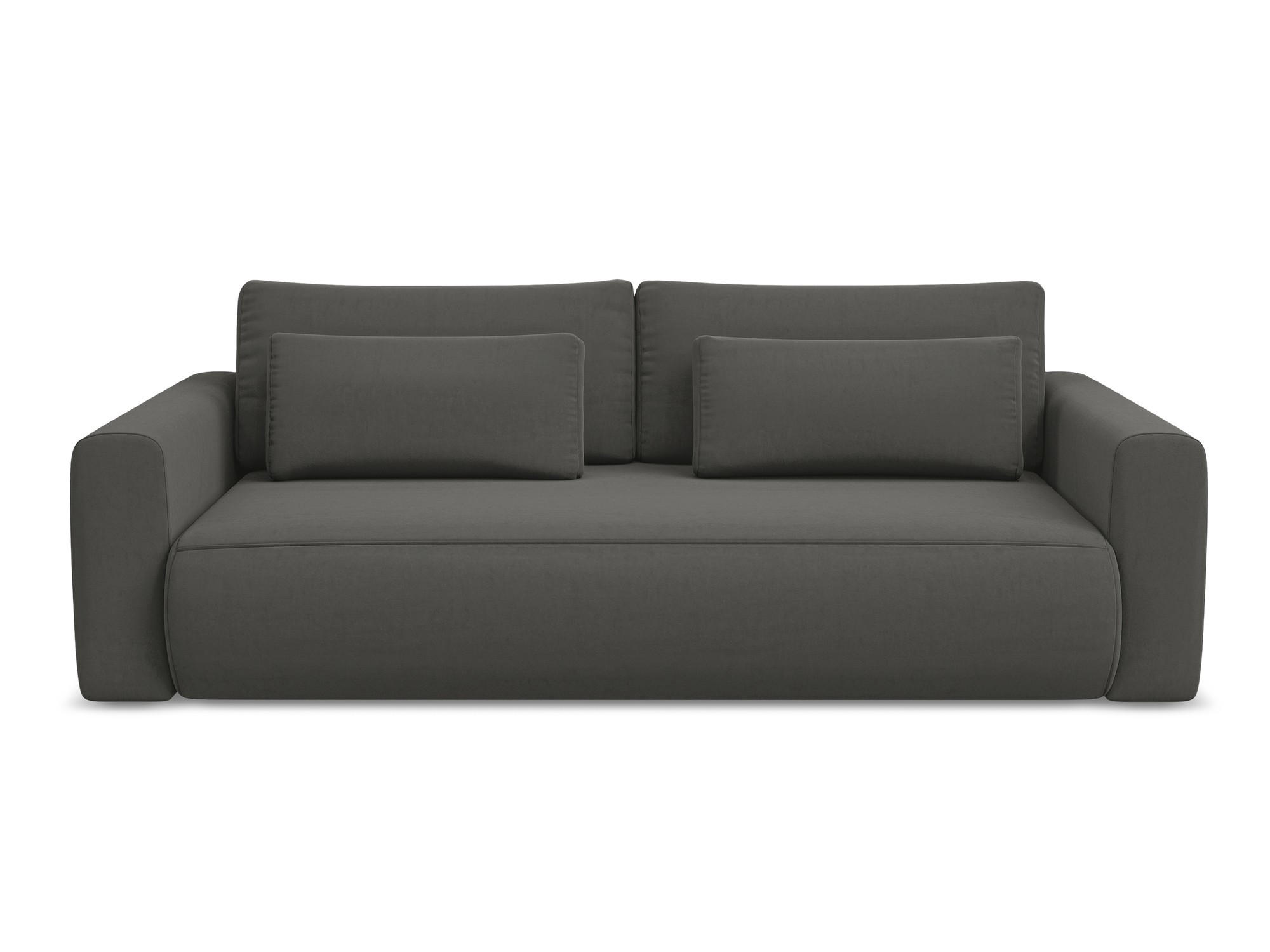 3-SITZER SOFA mit Schlaffunktion Samt Stoff Grau - Dunkelgrau/Schwarz, Kunststoff/Textil (238/82/105cm) - Makamii