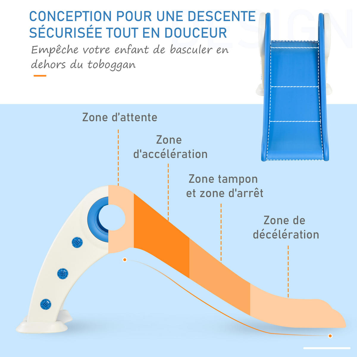 KINDERRUTSCHE DE-17951 klappbar für Kleinkinder, HDPE Blau - Blau, Kunststoff (50/56/120cm) - ComfortXL