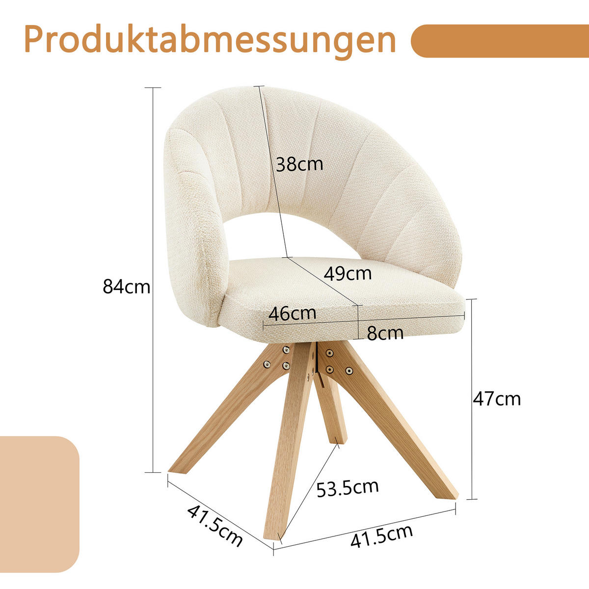 ARMLEHNSTUHL-SET DE-36624 2 Stück mit Stoffbezug und Massivholzbeinen Beige - Beige, Holz (49/84/46cm) - ComfortXL