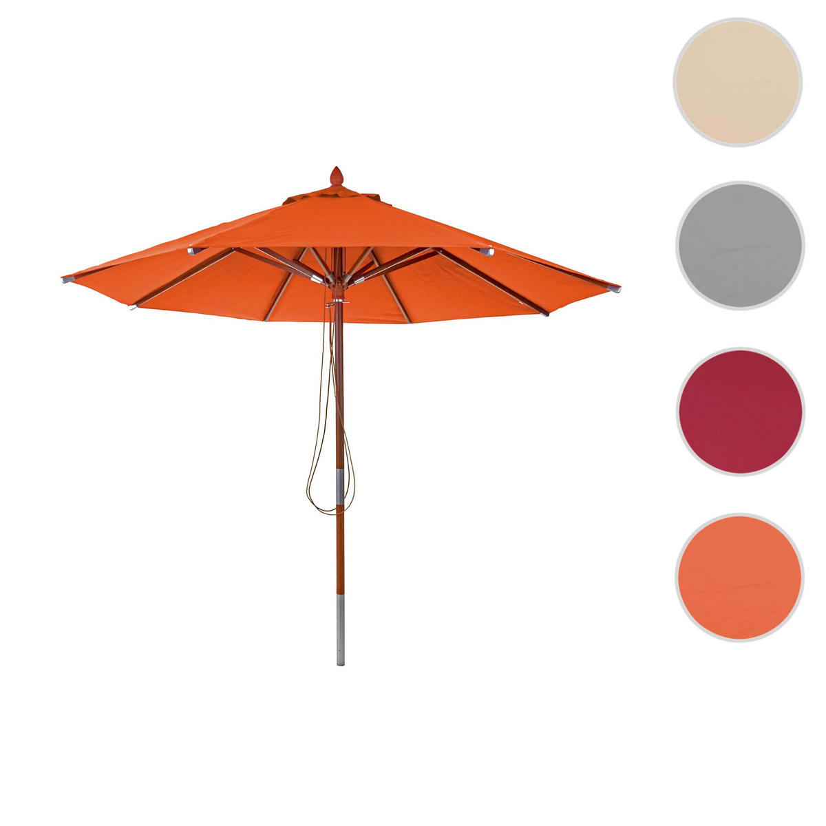 GASTRONOMIE SONNENSCHIRM I RUND Orange - Orange, Holz (300/300cm) - MCW