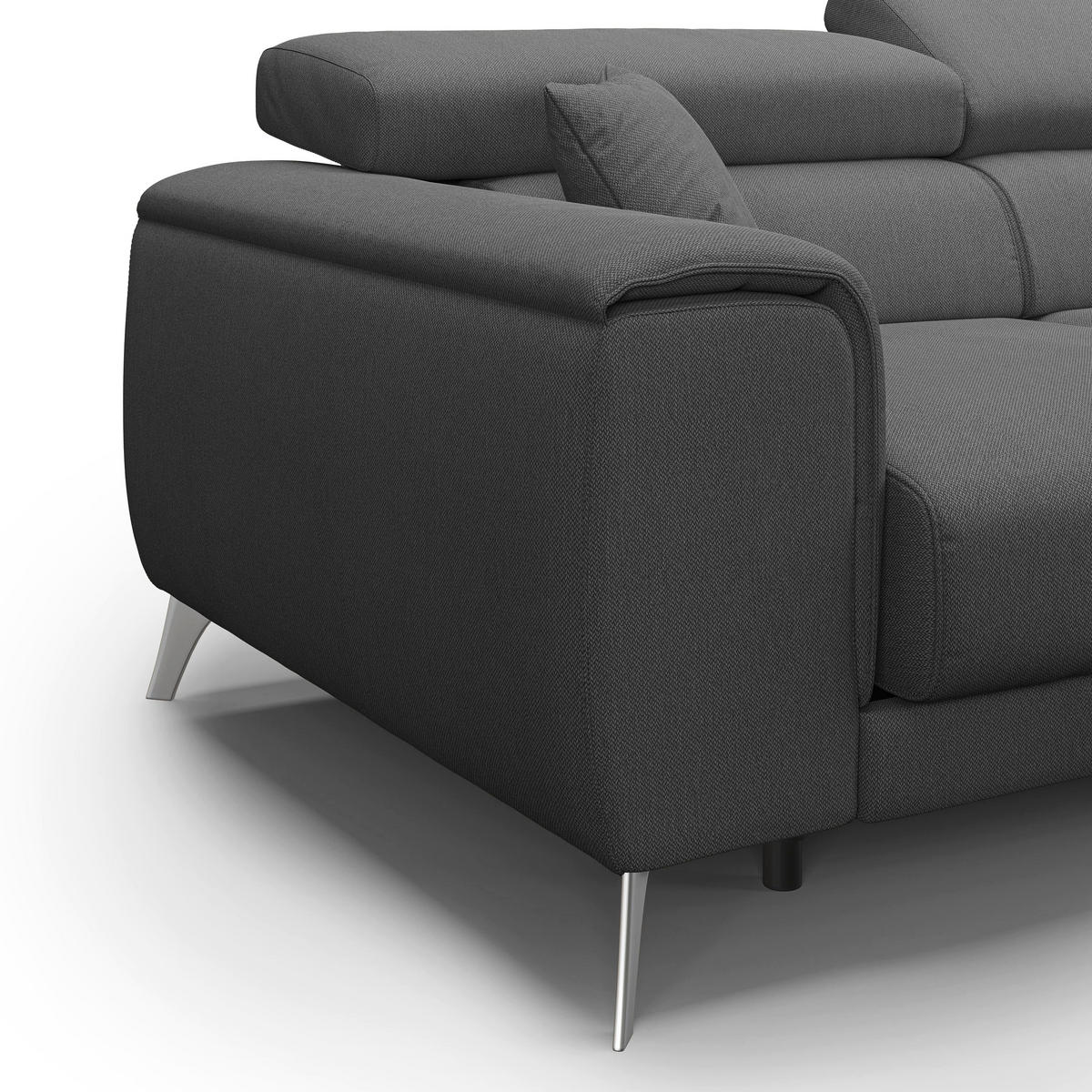 ECKSOFA LINKS Fusion - Anthrazit, Textil (260/102cm) - Divani.store