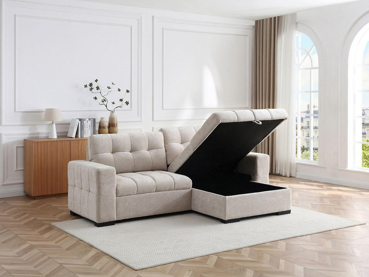 SCHLAFSOFA - -Sitzer - Stoff - Beige - - Beige, Textil (248/92/156cm) - Vente-Unique
