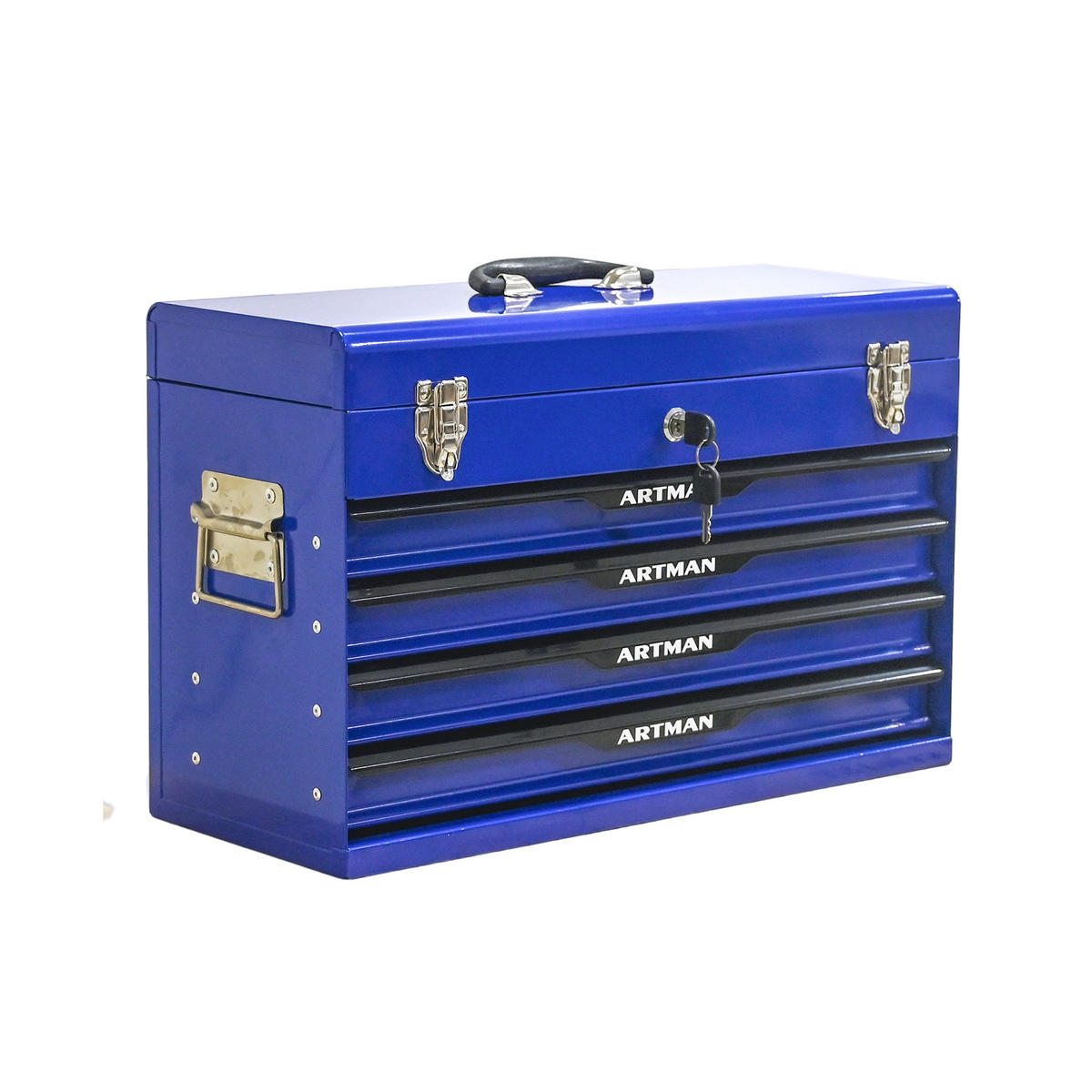 WERKZEUGKISTE 20 Zoll mit 3 Schubladen, pulverbeschichteter Stahl, Blau - Blau, Metall (22.3/34.5/53.2cm) - Novahome