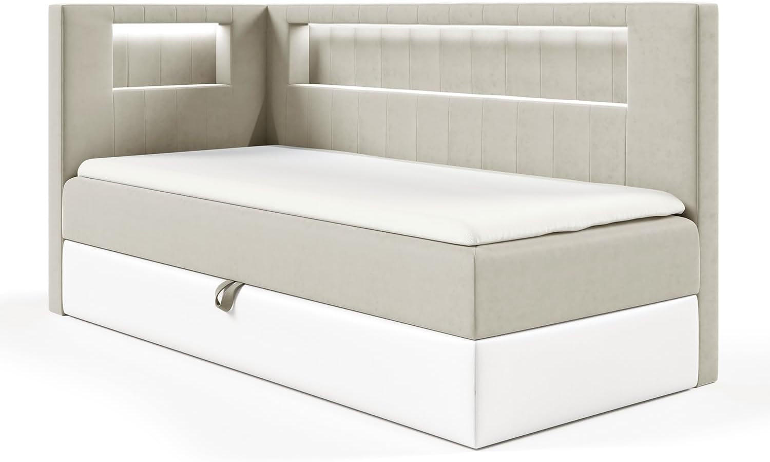 KINDERBETT GARETH 3 - Beige/Weiß, Holzwerkstoff (93/212cm) - Meblini