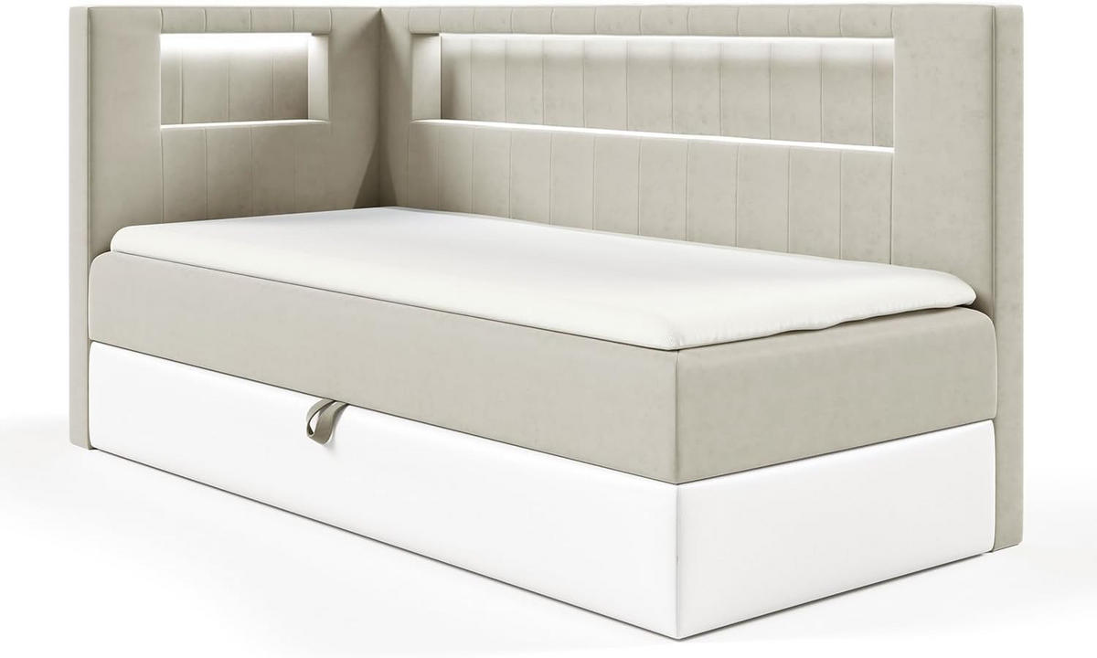 KINDERBETT GARETH 3 - Beige/Weiß, Holzwerkstoff (93/212cm) - Meblini