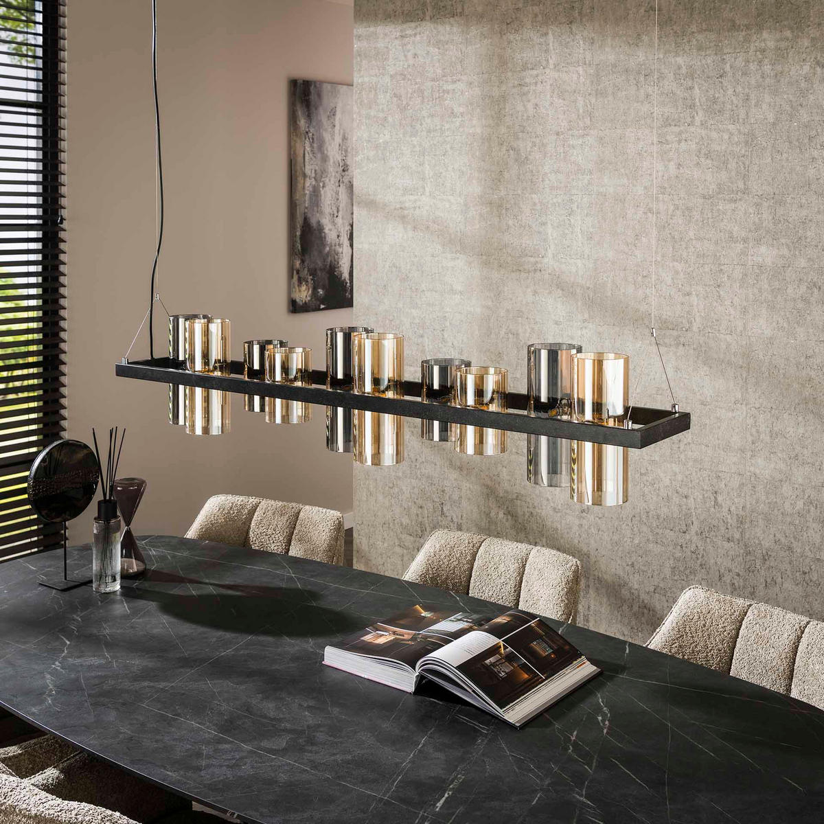 HÄNGELEUCHTE Cyli Schwarz 20/130/ 150 cm - Schwarz, Glas (20/130/150cm) - Hoyz Collection