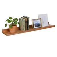 STENNÁ polica - svetlohnedá, drevo (80/5/15cm) - Relaxdays