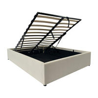 BETTKASTEN bezogen mit samt romy 204/152/36,5 cm - Beige, Holzwerkstoff (140/190cm) - Calicosy