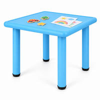 KINDERTISCH Blau 52x62 cm - Blau, Kunststoff/Metall (62/52/62cm) - Relaxdays