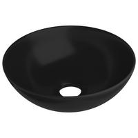 WASCHBECKEN Keramik Matt-Schwarz Rund - Schwarz, Keramik (10/28/28cm) - vidaXL