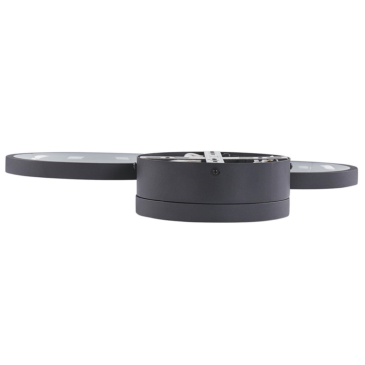 DECKENLEUCHTE Agnat 36/41/7 cm - Schwarz, Metall (36/45/7cm) - Beliani