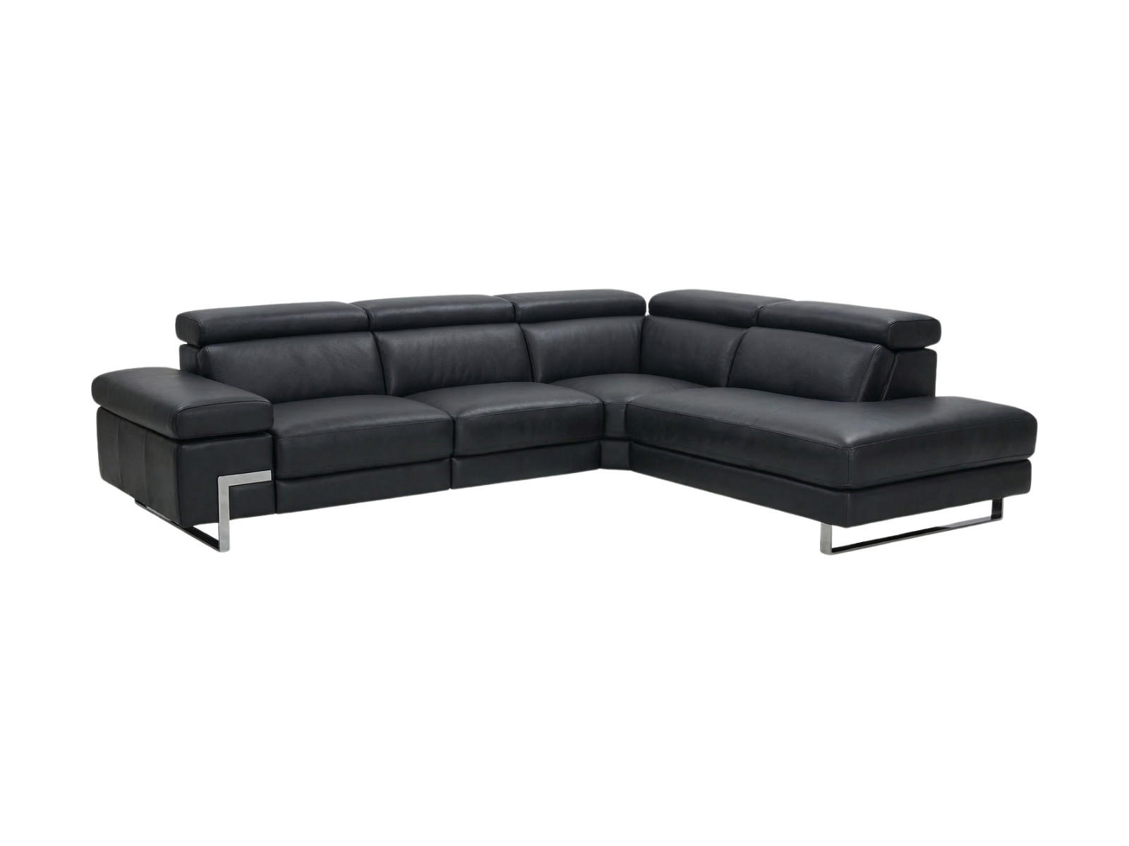 ECKSOFA Opera Echtleder Schwarz - Schwarz, Leder/Metall (269/218cm)