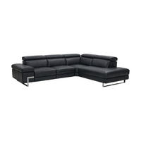 ECKSOFA Opera Echtleder Schwarz - Schwarz, Leder/Metall (269/218cm)