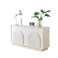 SIDEBOARD in Weiß Anrichte aus MDF mit 4-Türen-Design für Wohnzimmer und Esszimmer, B160/T38/H80 cm - Weiß, Holzwerkstoff/Metall (160/80/38cm) - STILVORA