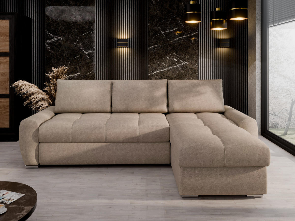 ECKSCHLAFSOFA Lunar Schlafsofa mit Bettkasten, Braun - Braun, Holz (237/166cm) - Panda Möbel