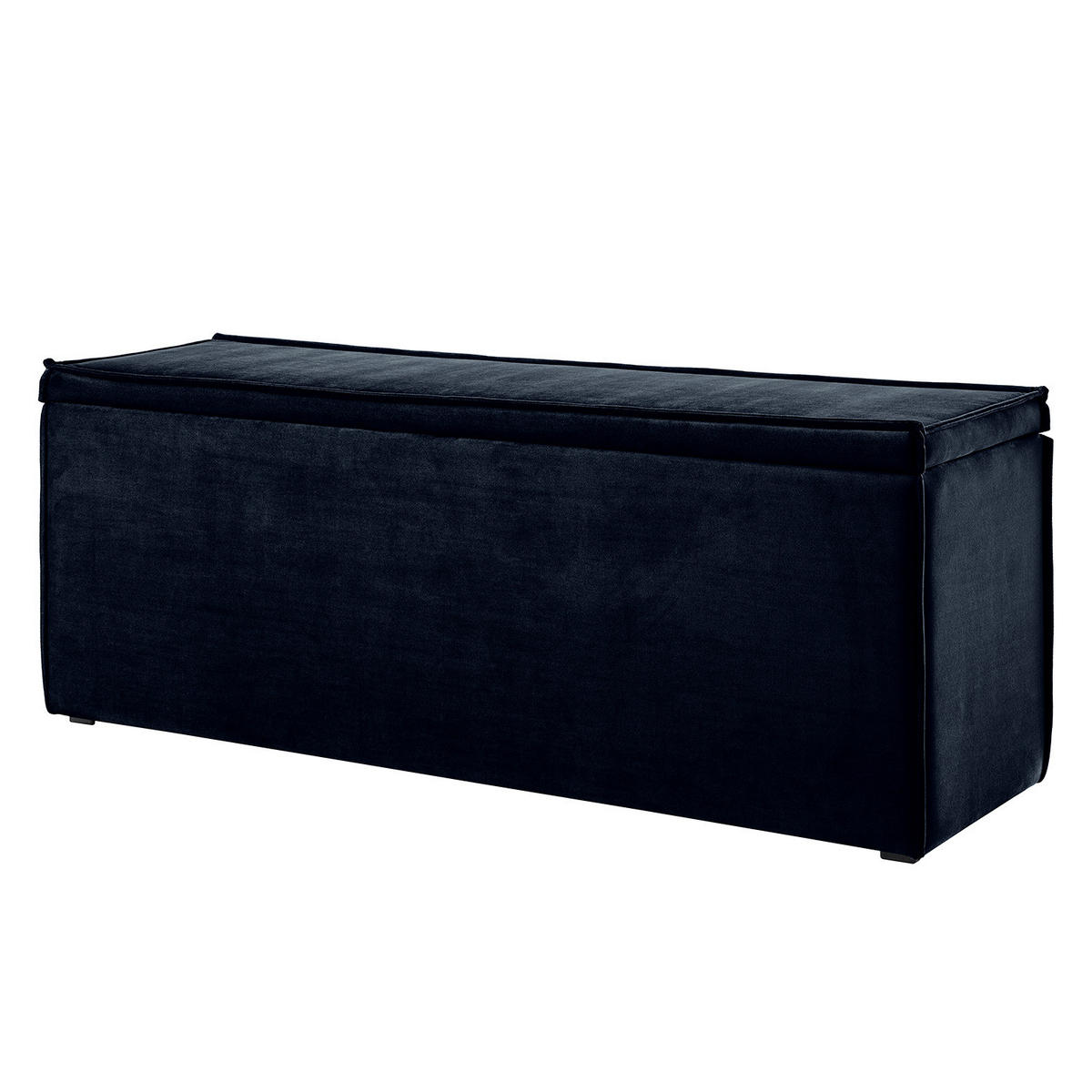 BETTTRUHE - Samt - Dunkelblau, Kunststoff/Textil (140/51/40cm) - home24