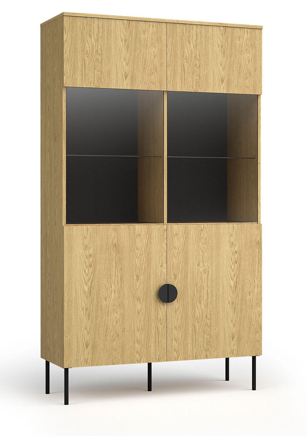 VITRINE Mond Eiche Baltic 106 / 40 / 187cm - Eichefarben/Anthrazit, Holz/Holzwerkstoff (106/187/40cm) - Feldmann-Wohnen