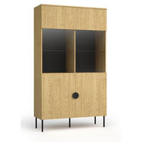 VITRINE Mond Eiche Baltic 106 / 40 / 187cm - Eichefarben/Anthrazit, Holz/Holzwerkstoff (106/187/40cm) - Feldmann-Wohnen