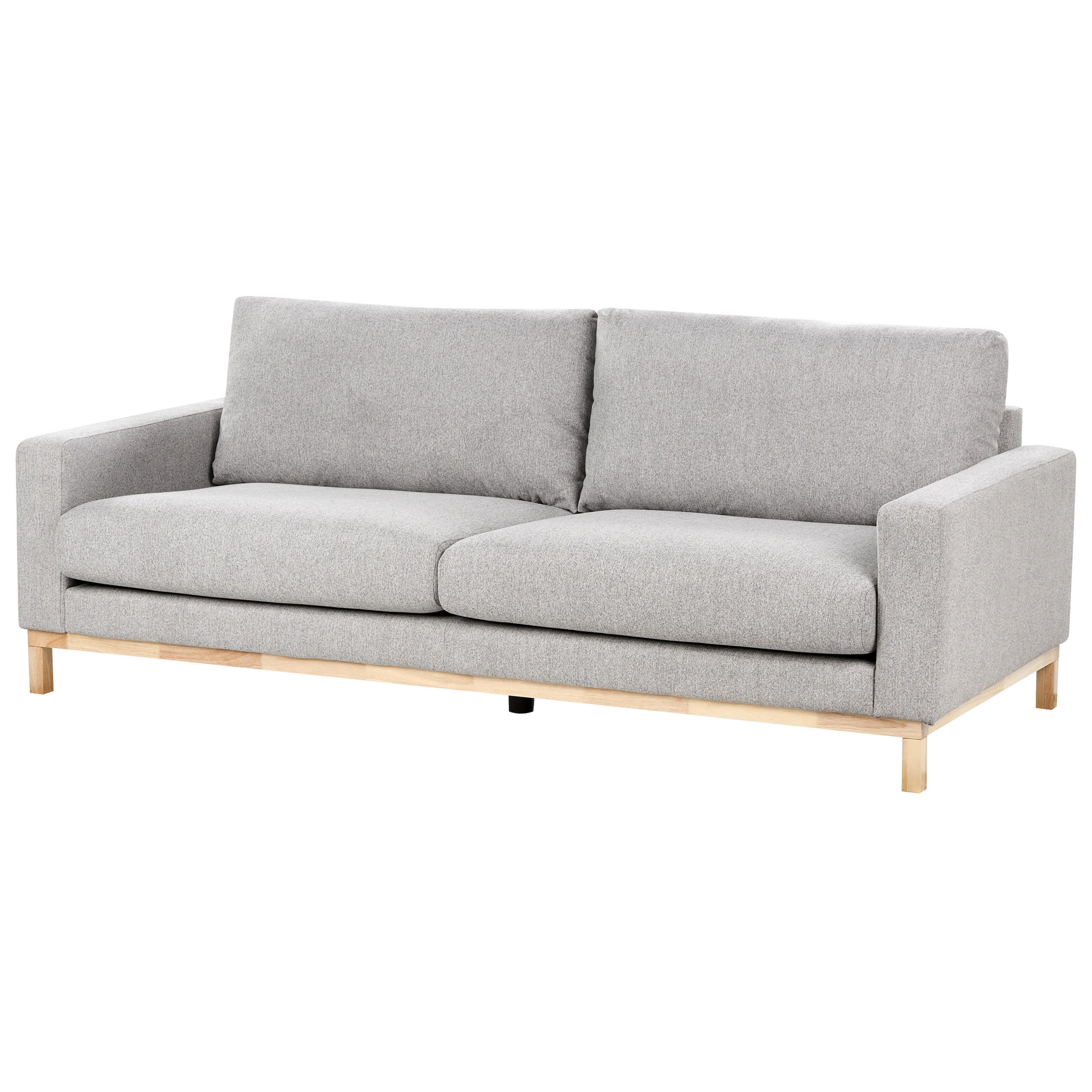 3-SITZER-SOFA grau/hellbraun Siggard - Hellbraun/Grau, Textil (217/84/92cm) - Beliani