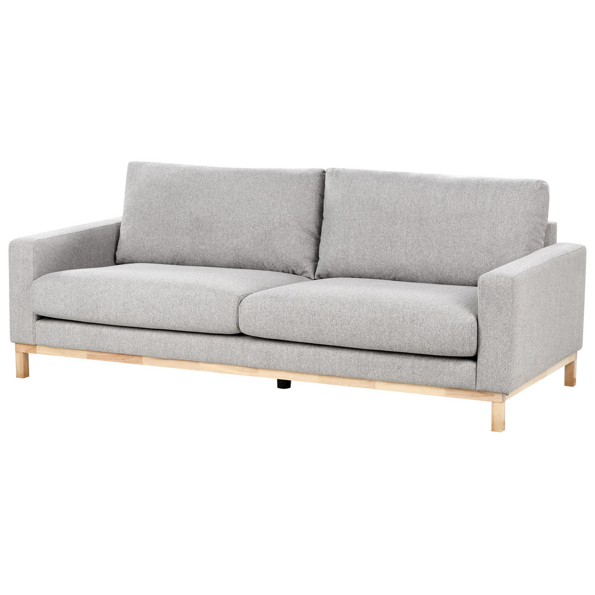 3-SITZER-SOFA grau/hellbraun Siggard - Hellbraun/Grau, Textil (217/84/92cm) - Beliani