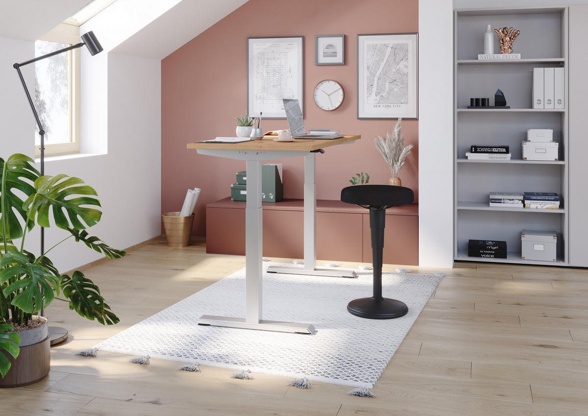 STEHHILFE Sitz- und Steh Hocker 41/41/81 cm in Schwarz - Schwarz, Kunststoff (41/81/41cm) - bümö