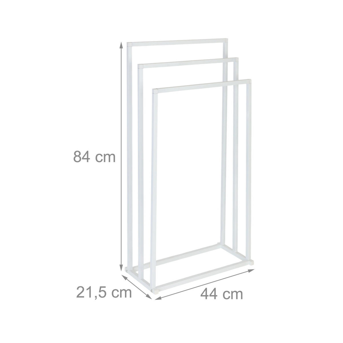 HANDTUCHSTÄNDER - Weiß, Metall (44/84/21.5cm) - Relaxdays