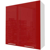 HÄNGESCHRANK Brerra W4/90 Weiß / RAL 3002 karminrot Hochglanz 90 / 32,5 / 96cm - Rot/Weiß, Holz/Holzwerkstoff (90/96/32.5cm) - Feldmann-Wohnen