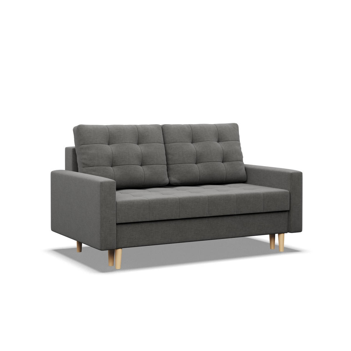 SOFA 2-SITZER MIT SCHLAFFUNKTION ELMA BONELL, Dunkelgrau - Dunkelgrau, Textil (152/92/92cm) - Mebligo