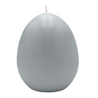 EIKERZE XXL, Straußenei Silbergrau 200 x Ø 140 mm, 1 Stück - Hellgrau, Paraffin (14/20/20cm) - Kopschitz Kerzen
