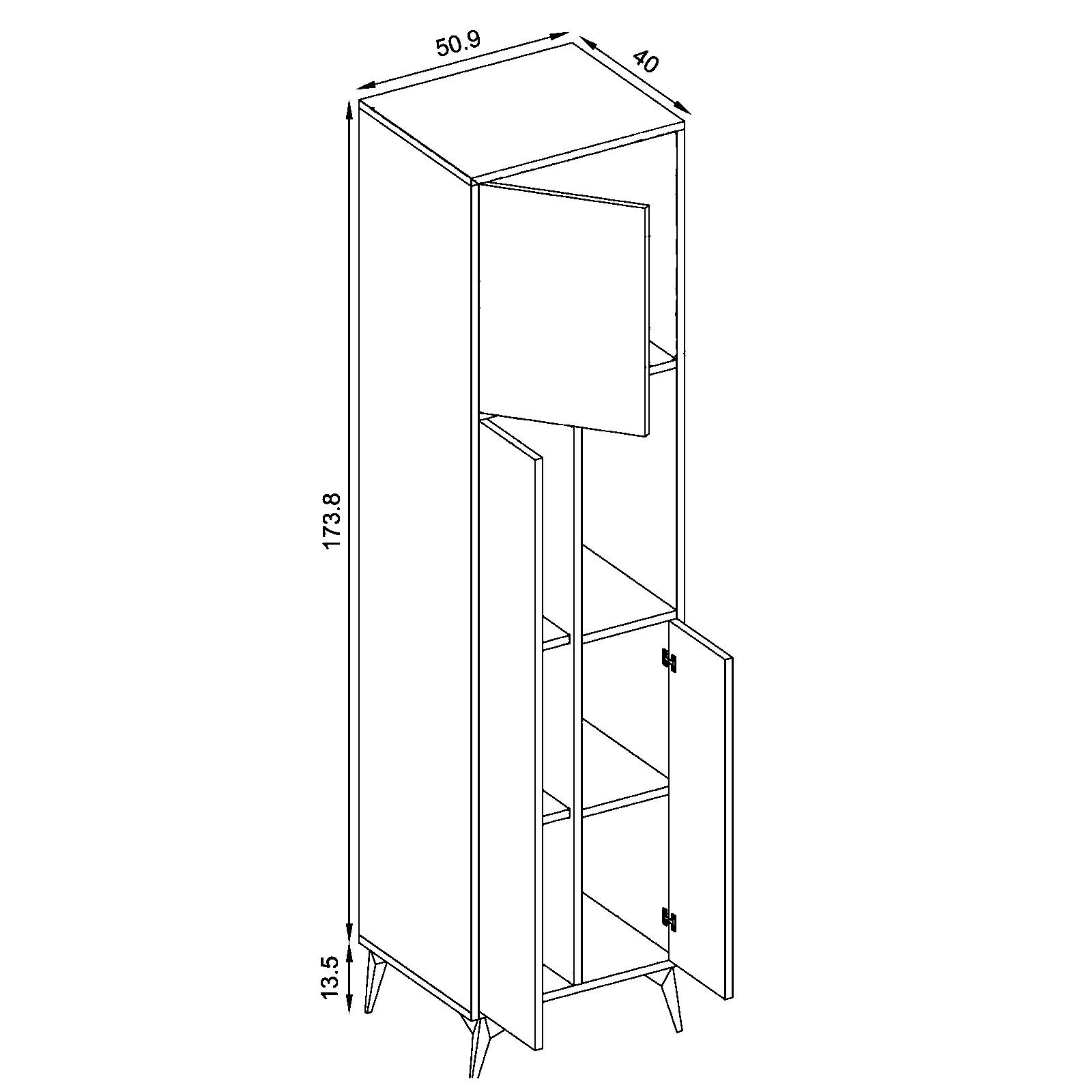 Thumbnail - Komodee Highboard, Eiche, Anthrazit, Holzwerkstoff, 2 Fächer, Rechteckig, 50.6x178x40 cm, Wohnzimmer, Wohnzimmertische, ...