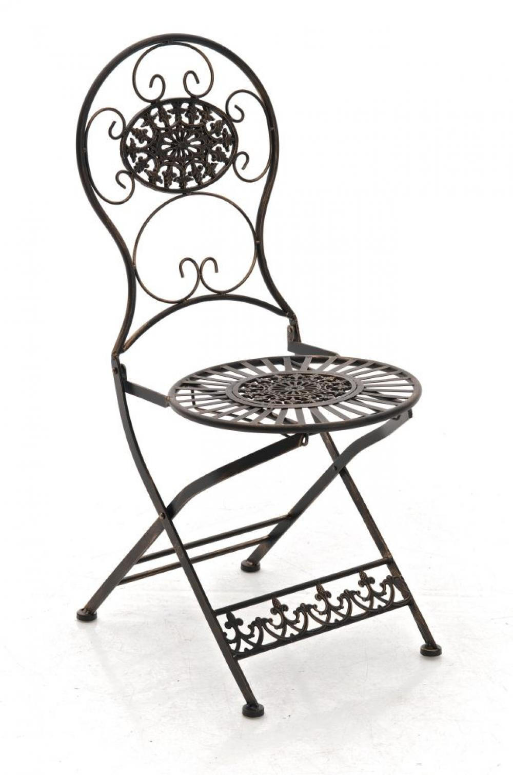 GARTENKLAPPSTUHL Metall Bronze - Bronzefarben, Metall (43/91/50cm) - CLP