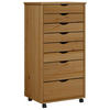 ROLLSCHRANK MIT SCHUBLADEN MOSS HONIGBRAUN MASSIVHOLZ KIEFER - Braun, Holz (39/103/53cm) - vidaXL
