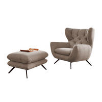 SESSEL CHARME Taupe - Taupe/Schwarz, Textil/Metall (100/106/95cm) - KAWOLA